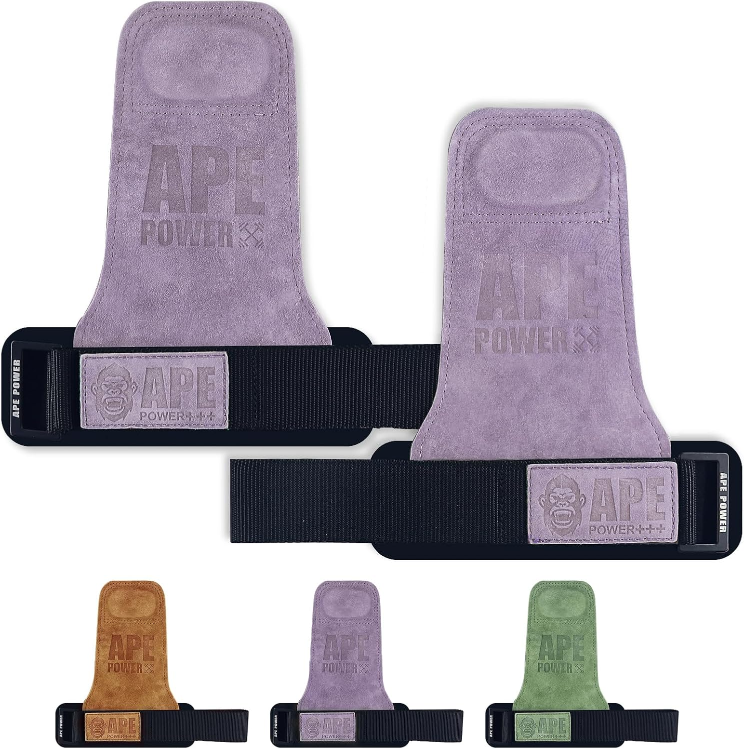 Power Ape Weight Lifting Straps Wrist Support with Full Extra Padded Palm Workout Gloves Men Women for Crossfit Bodybuilding Exercise Powerlifting Sports Training Gym Gloves image number 4