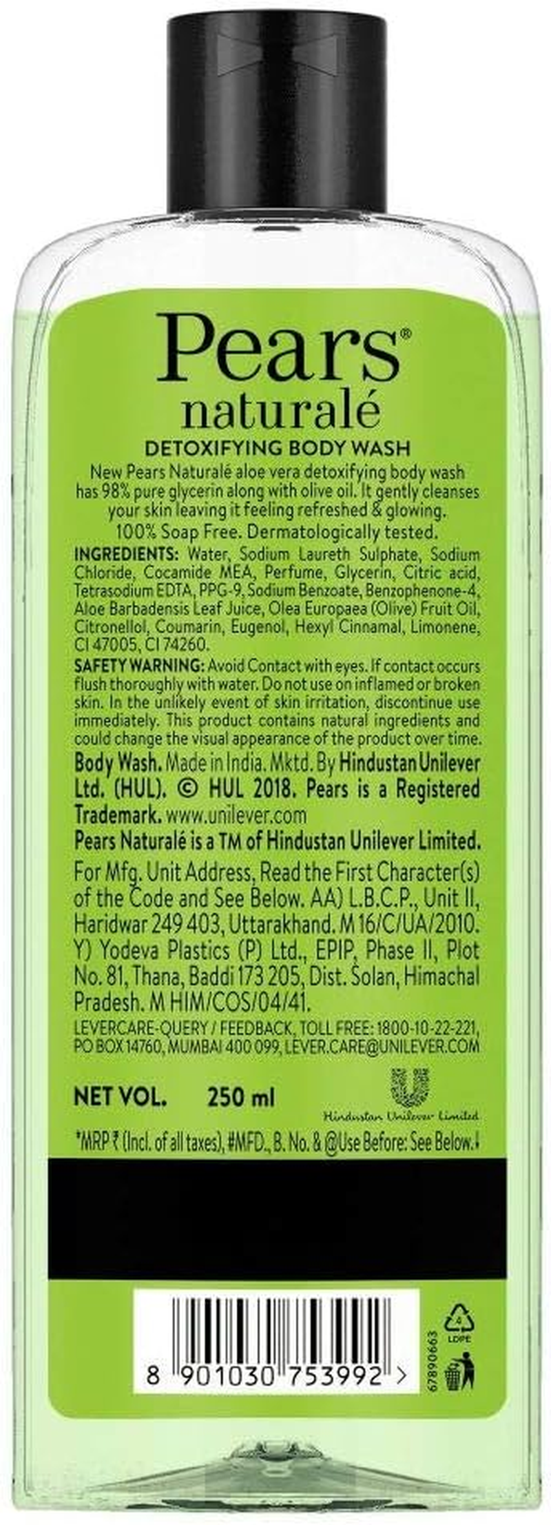 Pears Naturale Detoxifying Aloevera Bodywash, 250 Ml image number 6