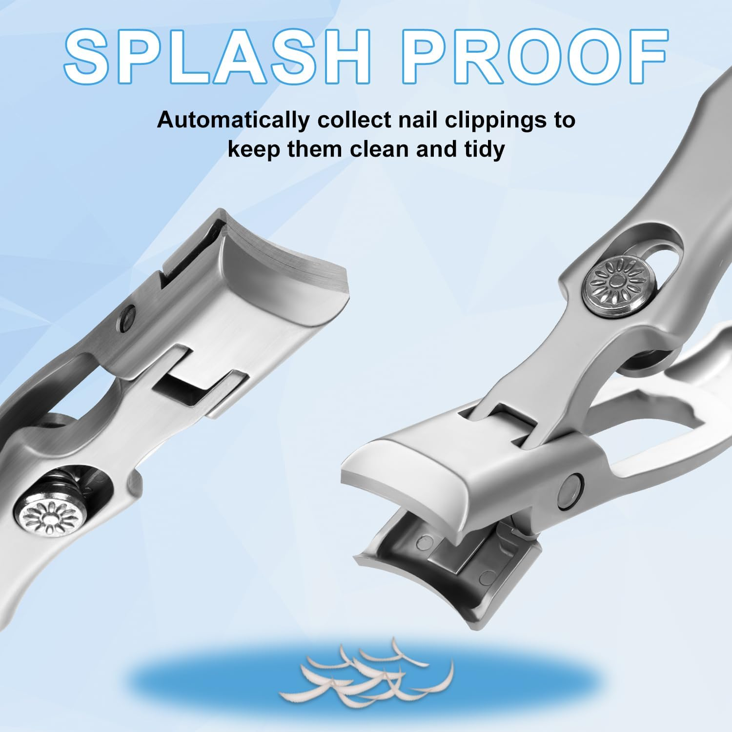 Toe Nail Clippers for Thick Nails, Sharp Nail Clippers Wide Mouth Toenail Clippers Seniors Super Sharp Stainless Steel Nail Clippers for Men Women (Silver)