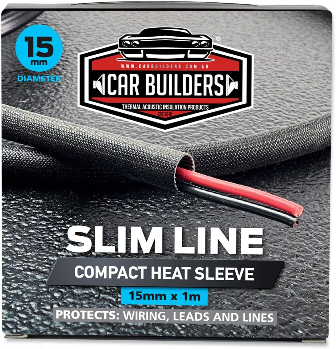 Car Builders Slim Line Loom Protection Heat Sleeve, 15 Mm Sleeve Diameter X 1 Metre Length