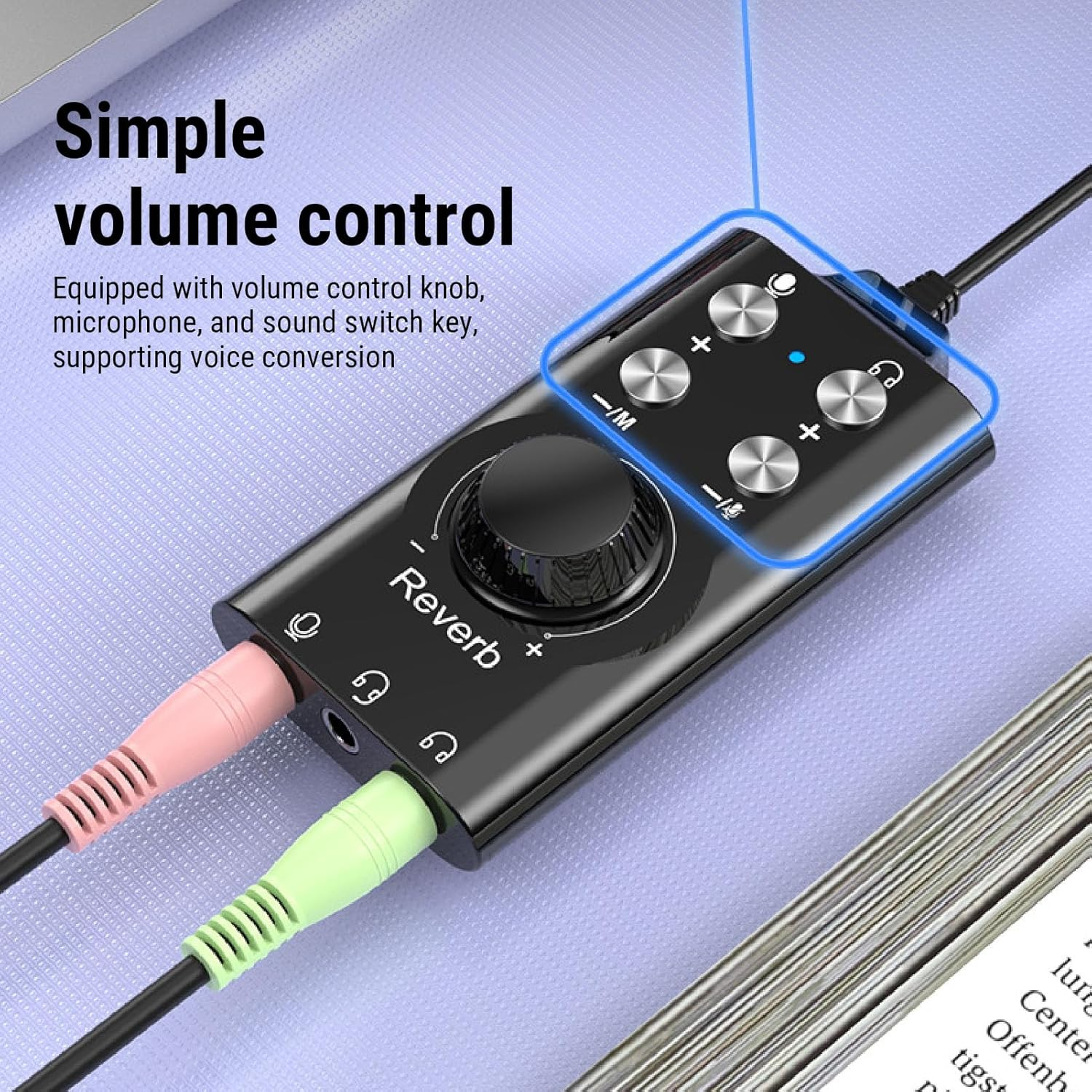 Jectse USB Sound Card with Volume Control, Virtual 7.1 Surround Sound, External Stereo Sound Card for PC Laptop Desktop Headset, Male to Female Voice Changer Effects image number 6