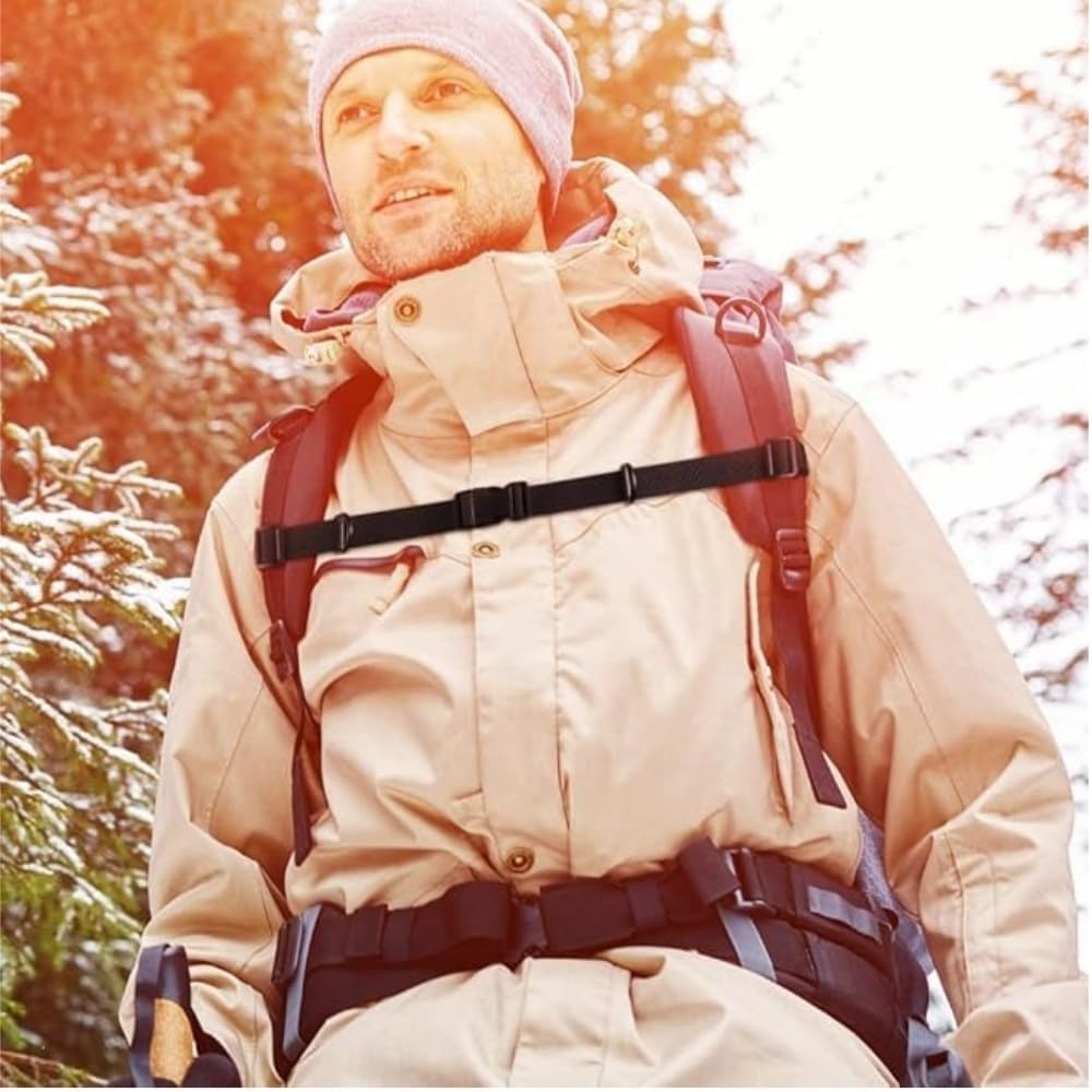 Goxfaca 2 Pack Backpack Chest Straps, Heavy Duty Adjustable Backpack Sternum Strap Belt with 10 Pieces Zipper Pulls - Black image number 4