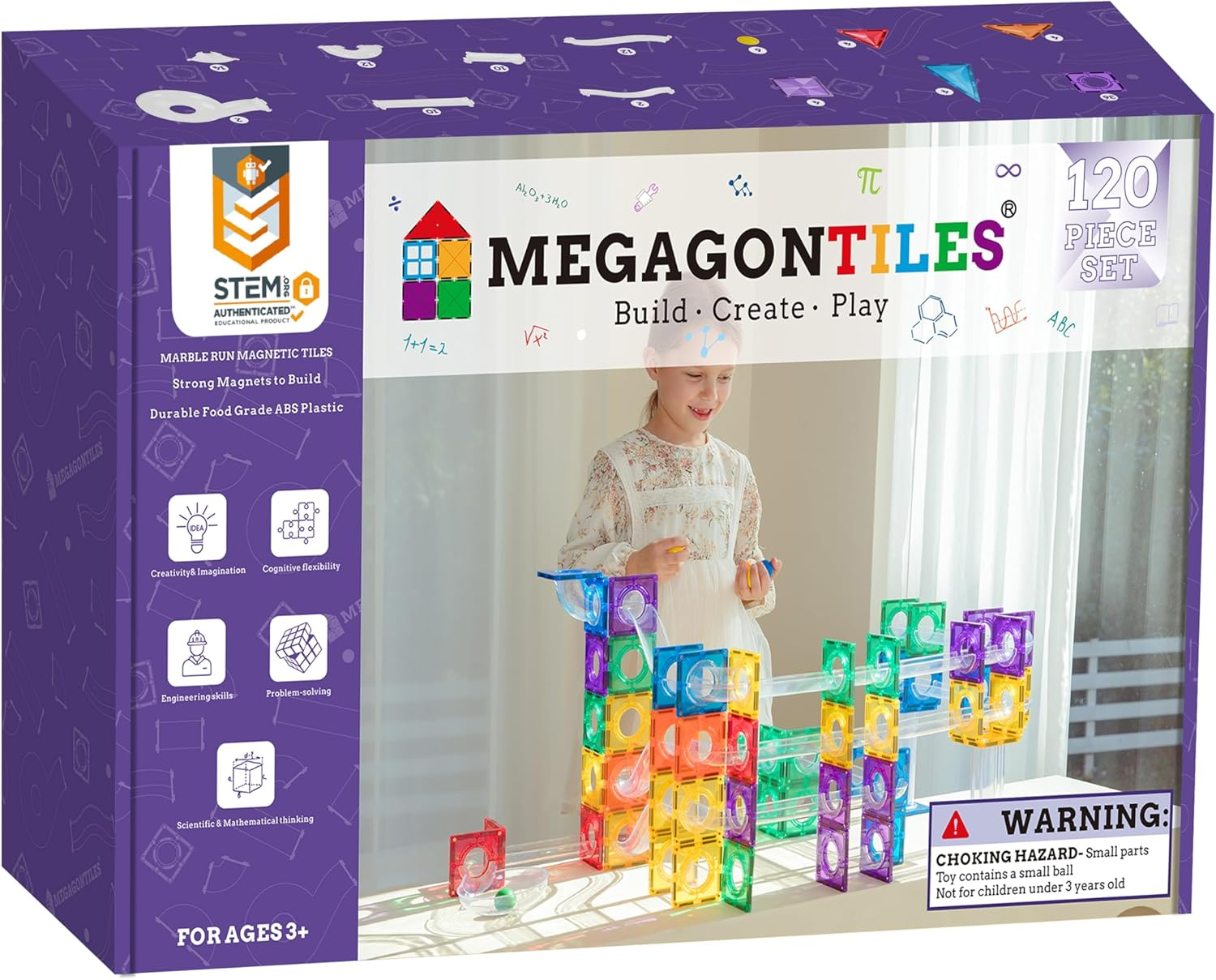 110PCS Premium Magnetic Tiles | STEM AUTHENTICATED | Magnetic Blocks | Magnetic Toys | Magnetic Building Blocks|Toddler Boys Girls 3-10 Year Old | Idea Books & Storage Bag