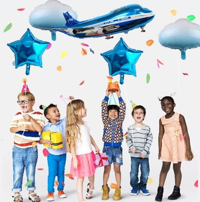 31Inch Large Airplane Blue Party Decoration Airplane Balloon Birthday Party Supplies(8Pcs) image number 1