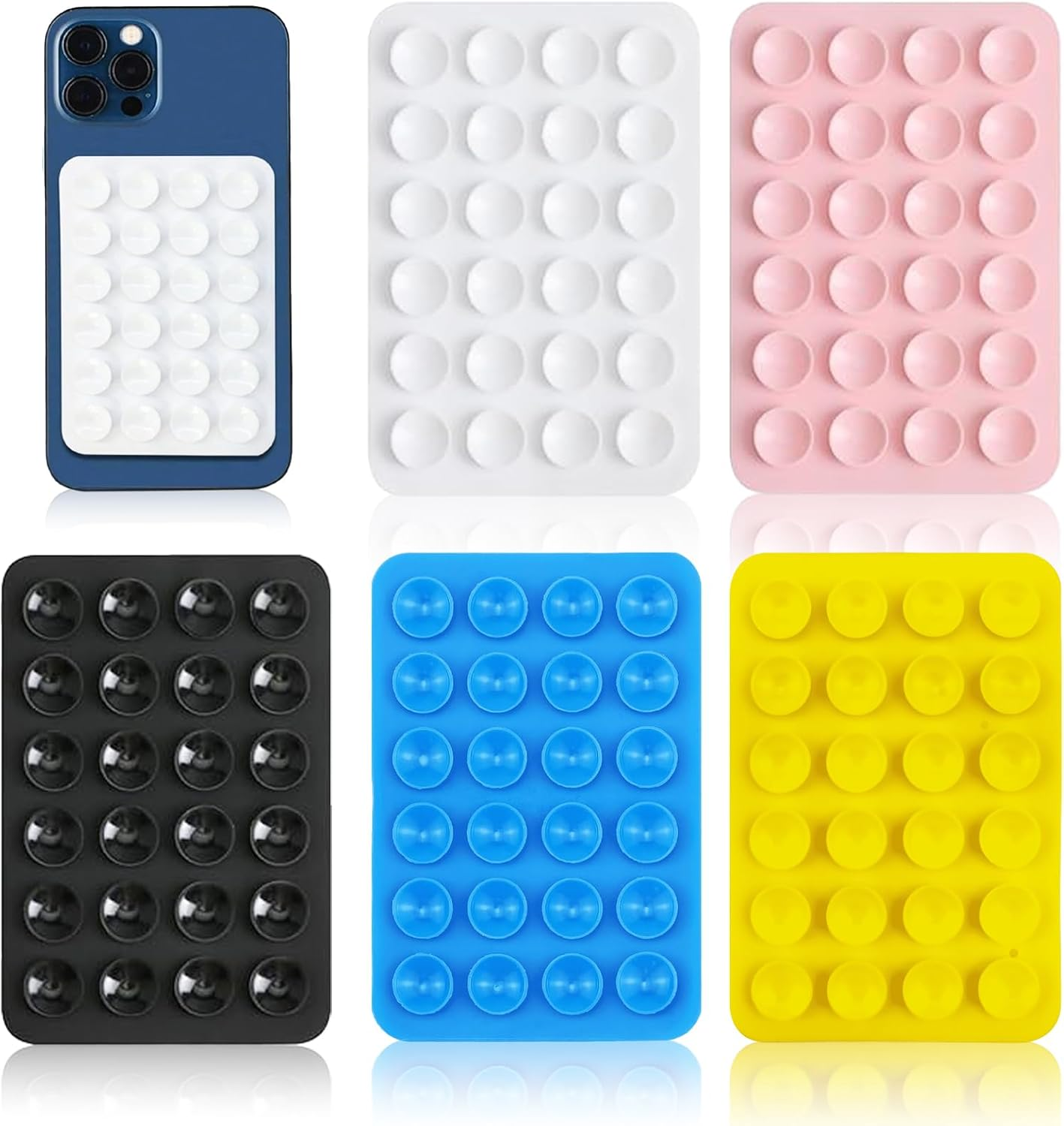 Vilbocr Phone Suction Cup Holder with Strong Grip Sticky Silicone Holder for Hands Free Video Perfect for Bathroom Sing and Fitness Training, Works on Tiles, Glass and Smooth