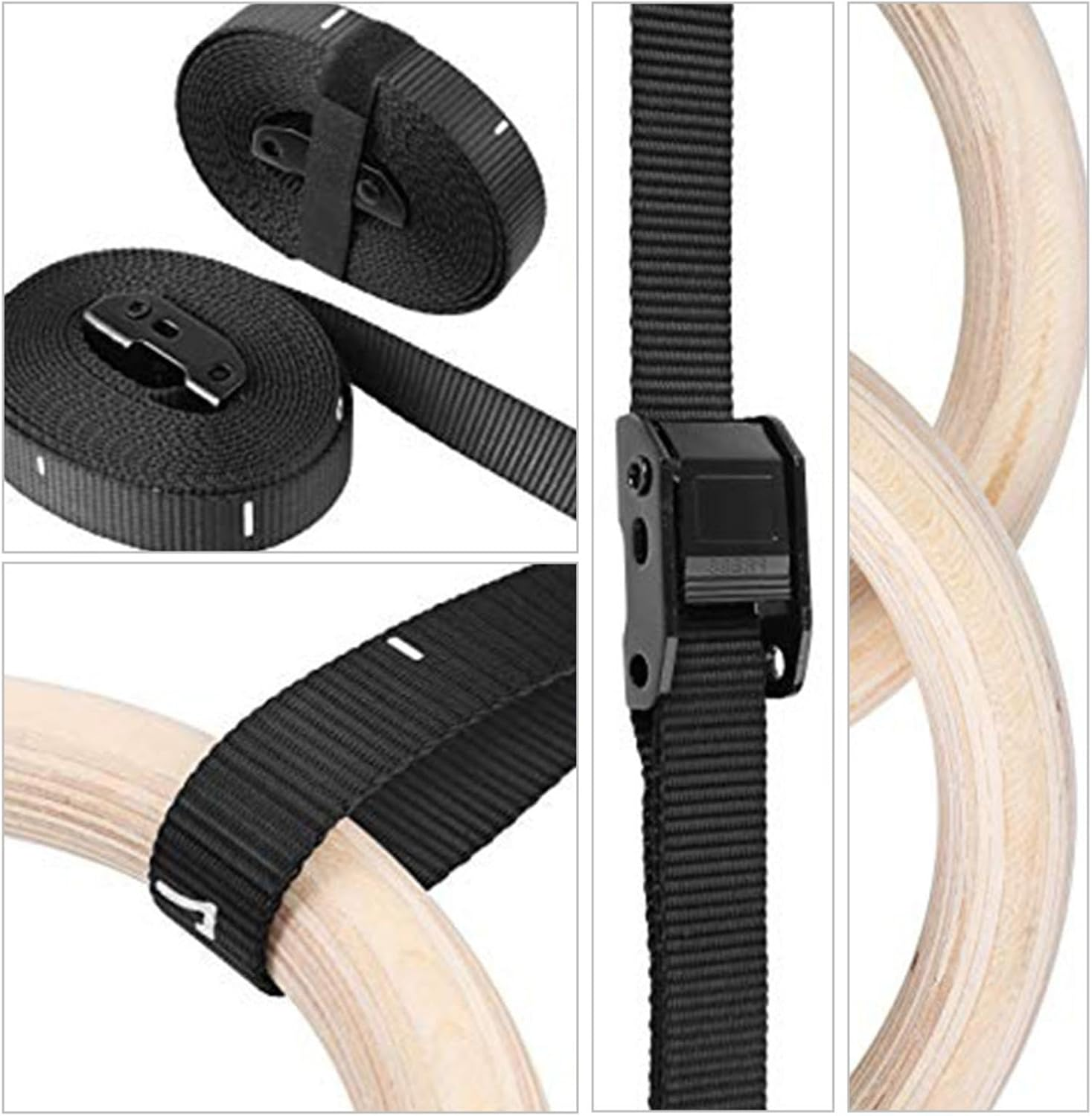 Fitness Gymnastic Rings, Wooden Rings for Strength Training, 28 MM 32 MM Fitness Ring, Pull up Rings Gym, Posture Adjusting Athletic Ring image number 3