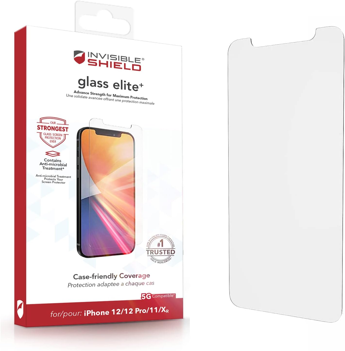 ZAGG Invisibleshield Glass Elite+ plus Screen Protector for Iphone 12 and Iphone 12 PRO &ndash; Strongest Tempered Glass, Smudge-Free Clearprint, Extreme Shatter, Impact and Scratch Protection Transparent image number 5