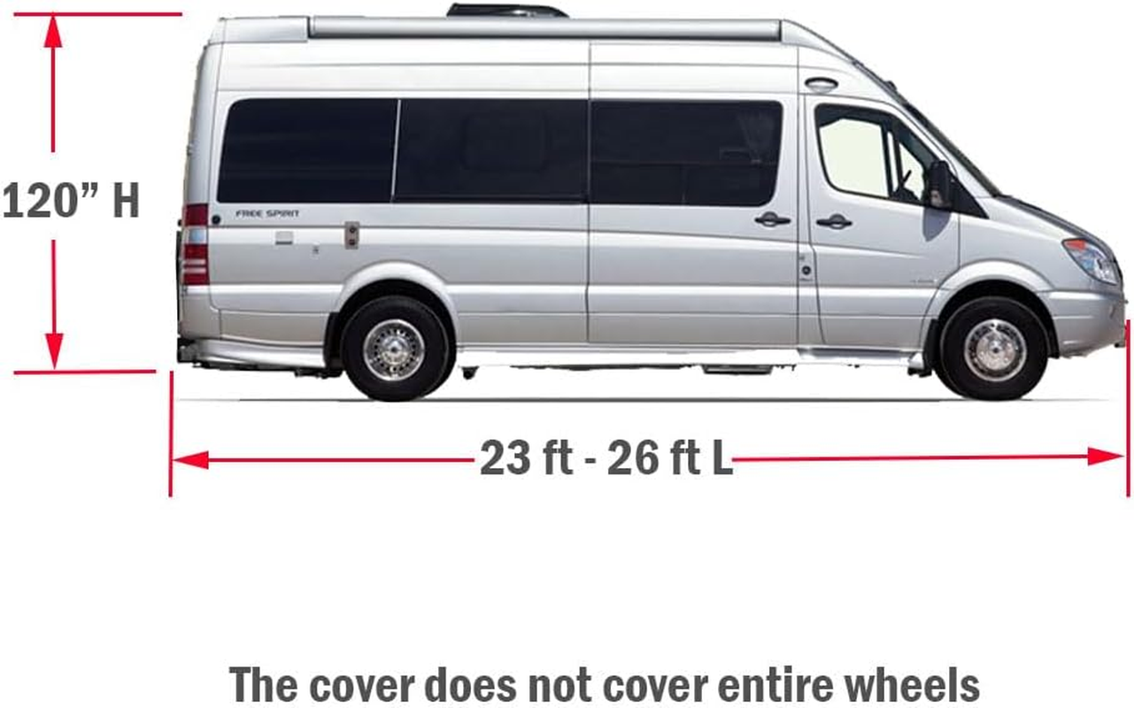 GEARFLAG Class B Camper Van Cover 4 Layers with Reinforced Windproof Side-Straps Anti-Uv Water-Resistance Heavy Duty (Fits 23' - 26' Class B Van)
