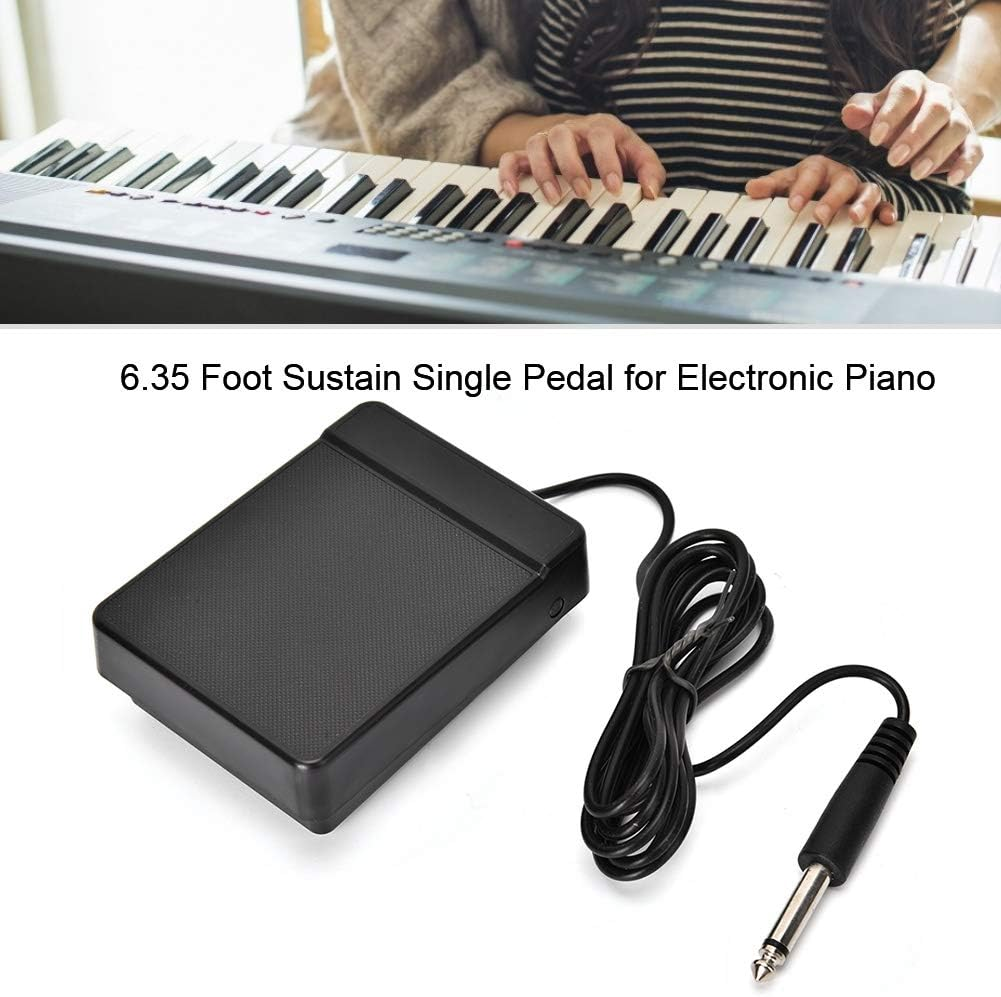 Non-Slip ABS Sustain Pedal, Electronic Piano Pedal, Keyboard Pedal, 6.35 for Electronic Keyboard Piano Sturdy Home Long Service Time image number 1
