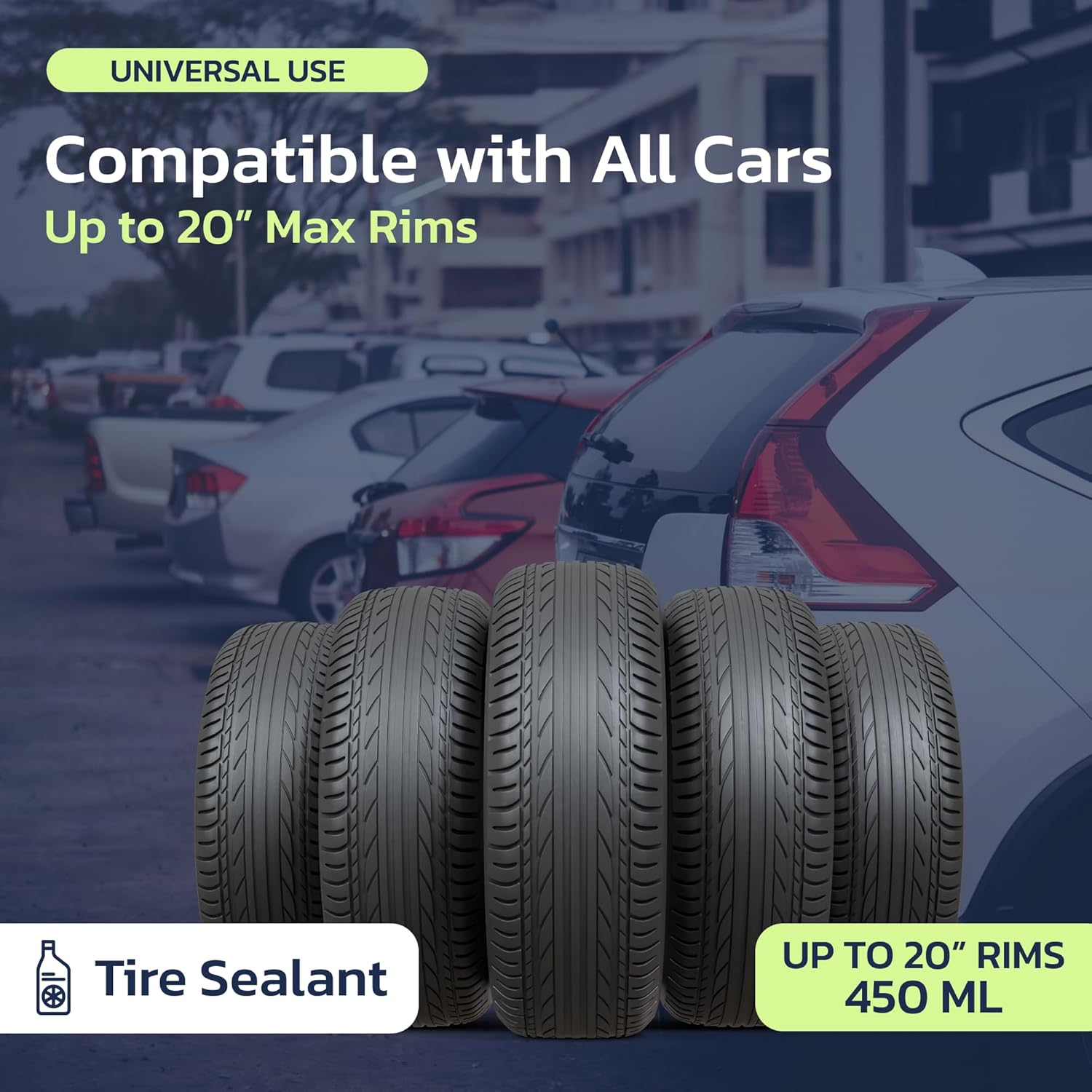 Woowind Tyre Sealant Instant Flat Tire Repair Kit (450Ml) &ndash; Seals Punctures up to 5Mm for Cars, Trucks & Suvs &ndash; TPMS Safe, No Tools Needed, All-Weather, Works with Most Inflators, Drive 125Mi image number 2