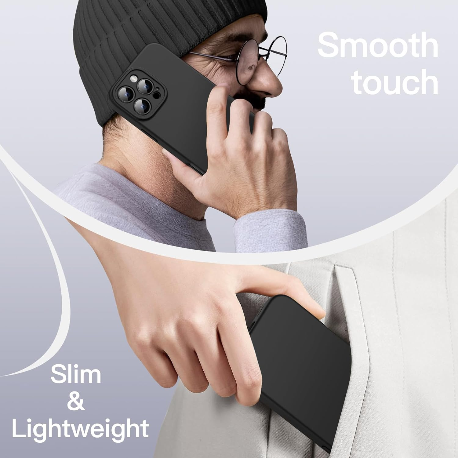 Jetech Magnetic Silicone Case for Iphone 16 Pro 6.3-Inch, Compatible with Magsafe, Silky Soft Touch, Shock Absorbing Phone Cover with Camera Lens Full Protection (Black) image number 5