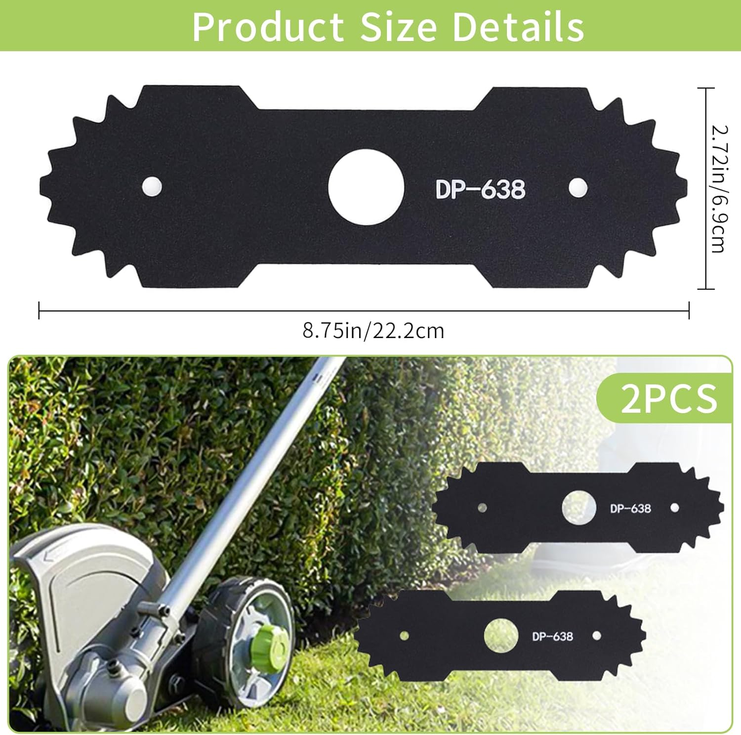 2 PCS Lawn Mower Edger Blades with Teeth, Lawn Trimming Machine Blade, Electric Lawn Edger Blade Compatible with Ryobi Edger RY13050 RY13050A RY15518 RY40030, Heavy Duty Steel Edger Blade Replacement image number 5
