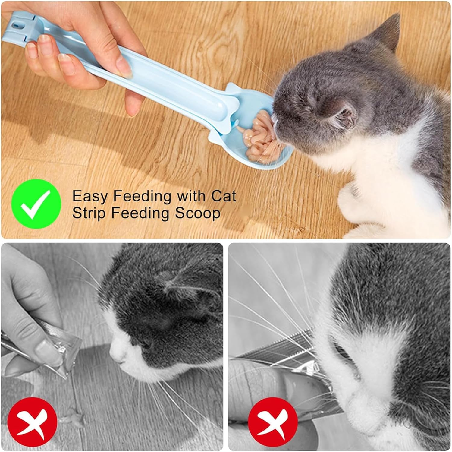 2PCS Cat Wand Squeeze Spoons,Pet Spoons Treat Squeezers, Delicious Lickable Cat Treat Dispensers for Purees image number 4