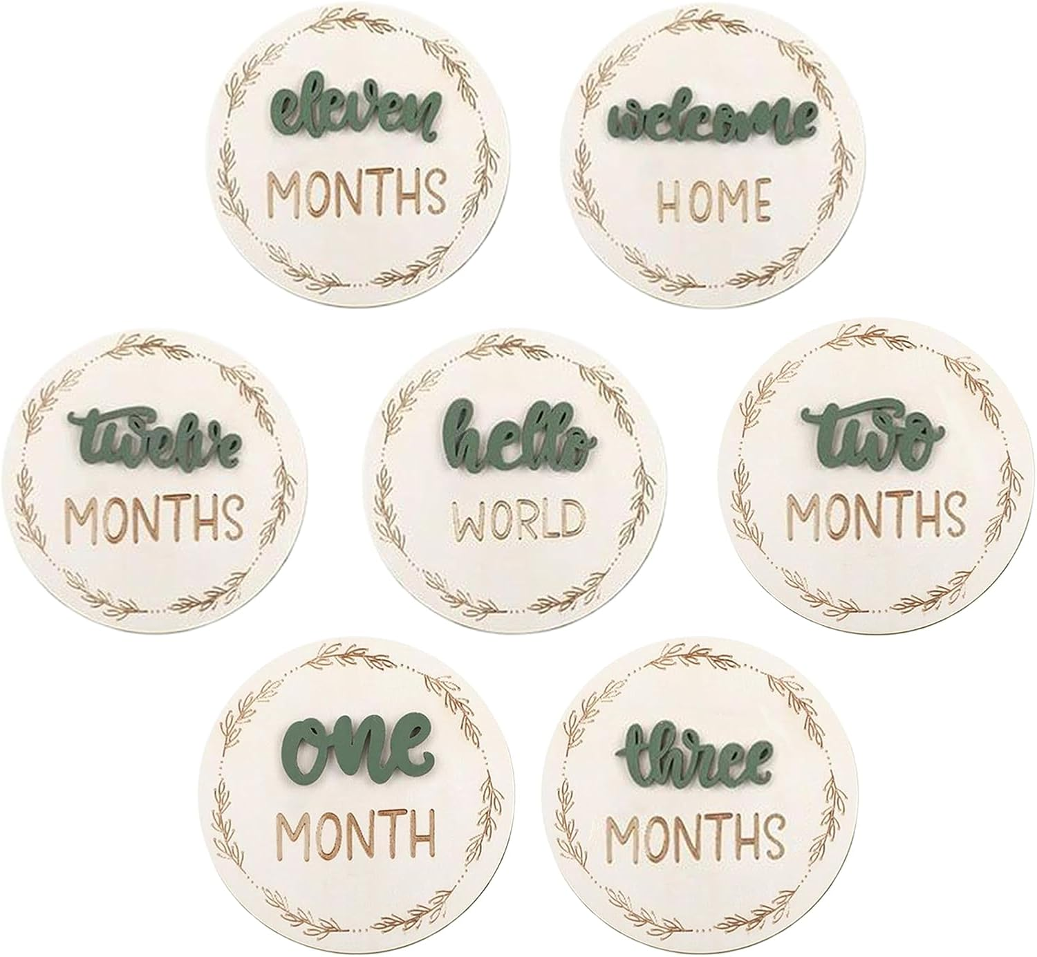 Baby Growth Cards | Seven Pieces Double-Sided Baby Advertisement Tags - Decorative Month Marks for Home Wall Decoration Baby Room and Photography