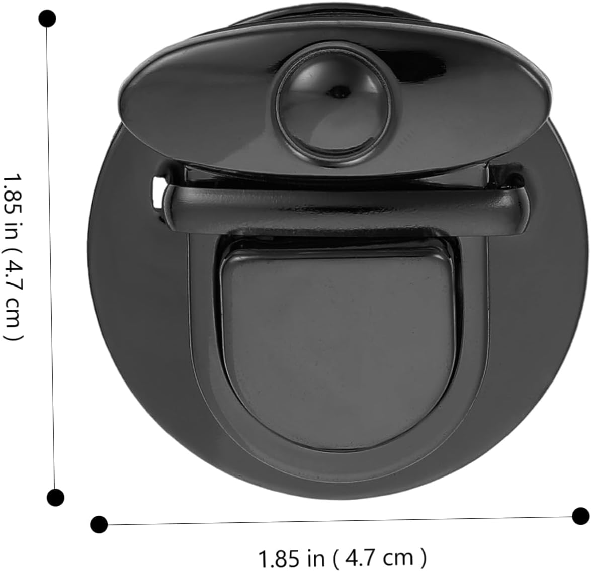 Anneome 10Pcs DIY round Iron Purse Push Locks Bag Buckle Fasteners Gunmetal Black 4.7Cm Wide for Handbag and Suitcase Accessories image number 5