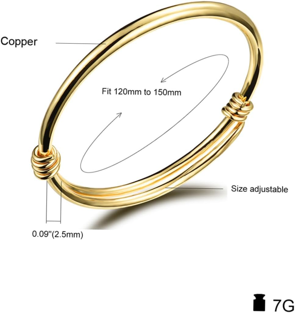 SHERCHPRY Fashion Boys and Girls Jewelry Creative Bracelet Push-Pull Open Bangle Gold Bangles Adjustable Gold Bracelet image number 5
