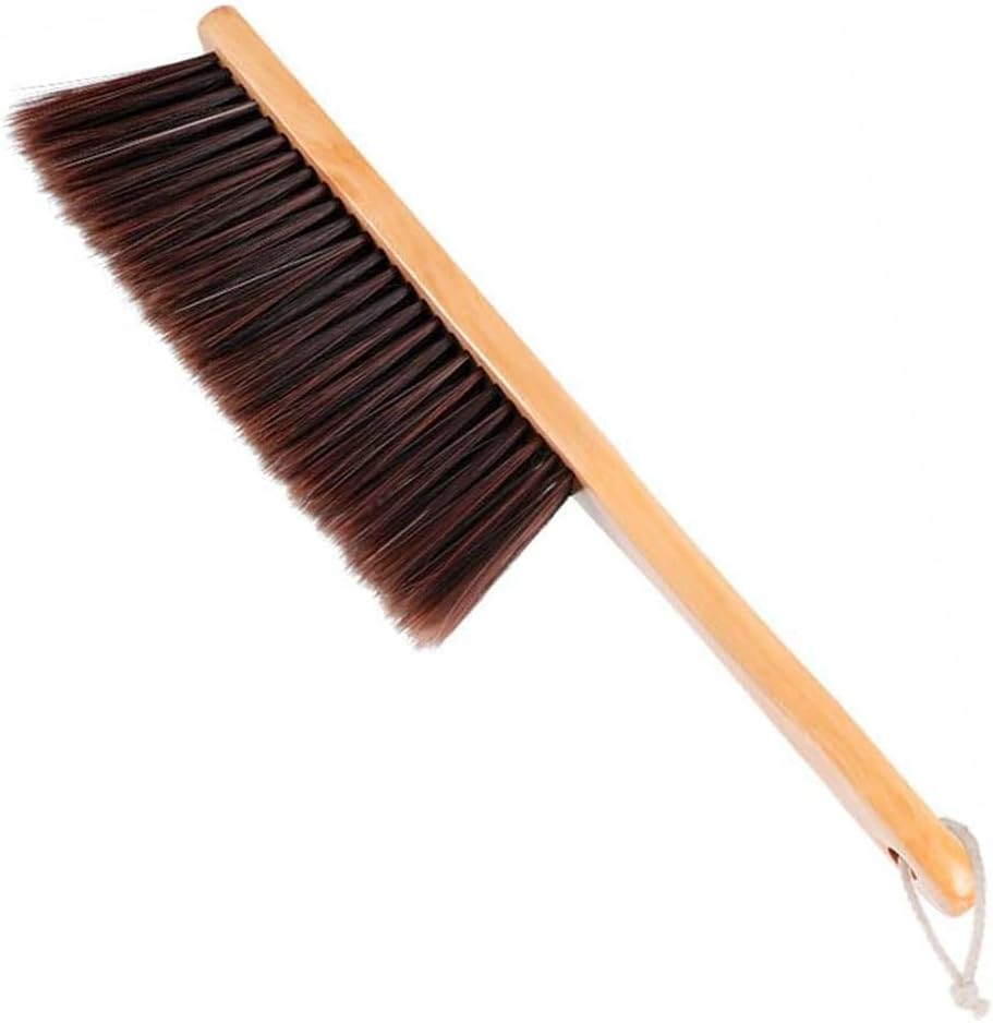 BEANPRECOY Counter Duster with Wood Handle Hand Brush Broom Bench Horse Hair Brush Dust Brush Bench Woodworking Brush Brushes Used for Counter Gardening Furniture Car Drafting Patio Fireplace Cleaning image number 1