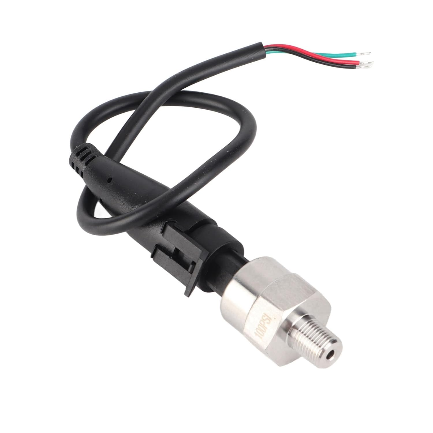 Pressure Transducer Sender Sensor with Connector - 1/8 Inch 27 NPT Thread Stainless Steel Pressure Sensor for Oil, Fuel, Air, Water (100PSI) image number 3