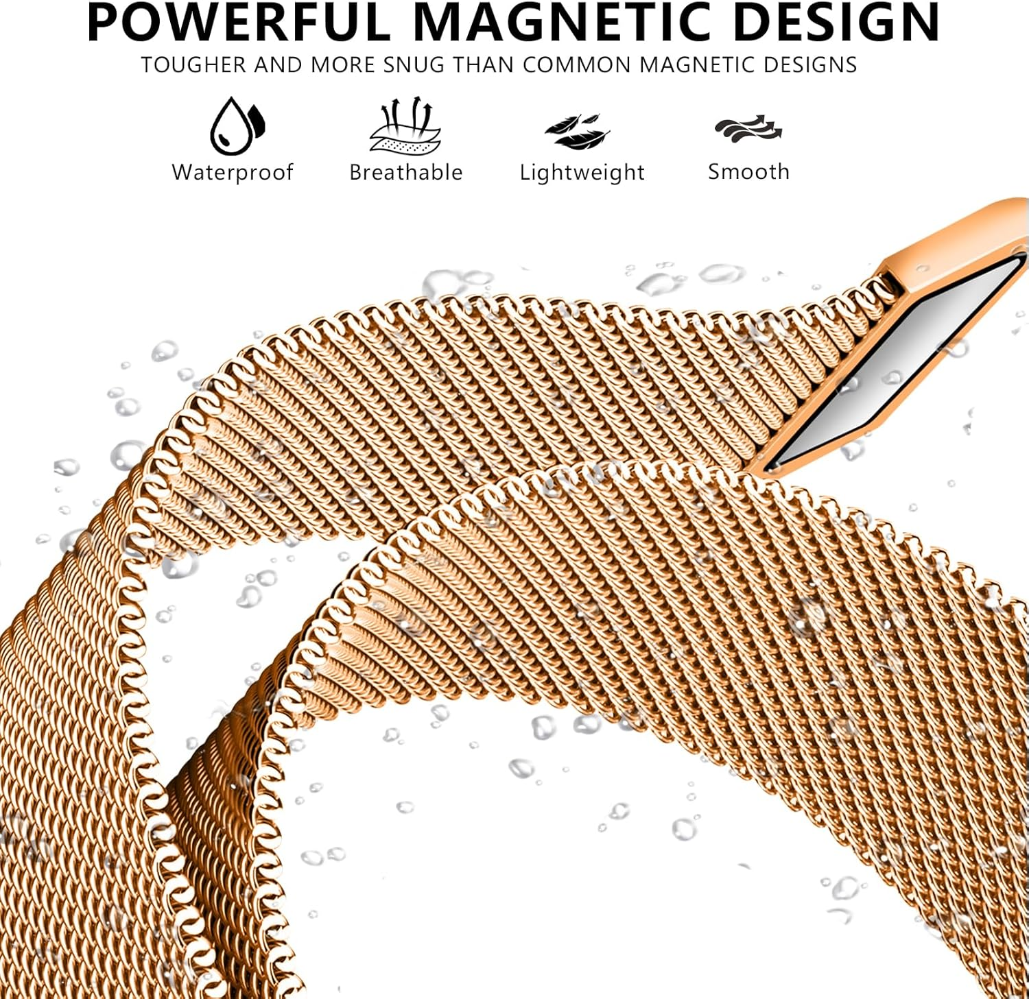 HAYONLIY X-Shape Diamond Metal Band Compatible with Fitbit Versa 4/Fitbit Versa 3/Fitbit Sense 2/Fitbit Sense,Stainless Steel Magnetic Mesh Adjustable Strap for Women image number 2