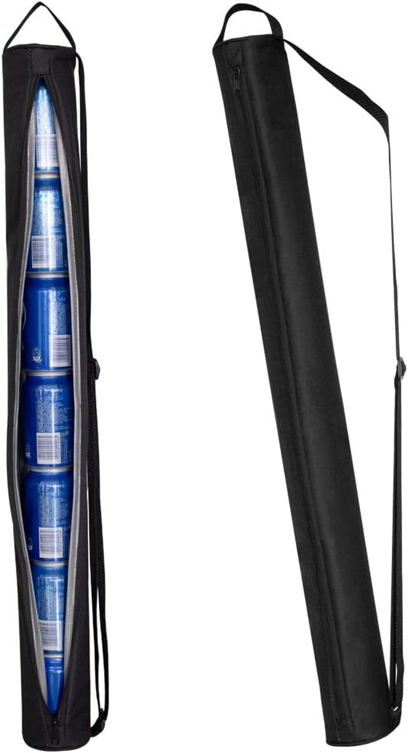 7-Can Golf Beer Cooler Sleeve, Insulated Leakproof Sling with Adjustable Shoulder Strap, Keeps Canned Beverages Cold