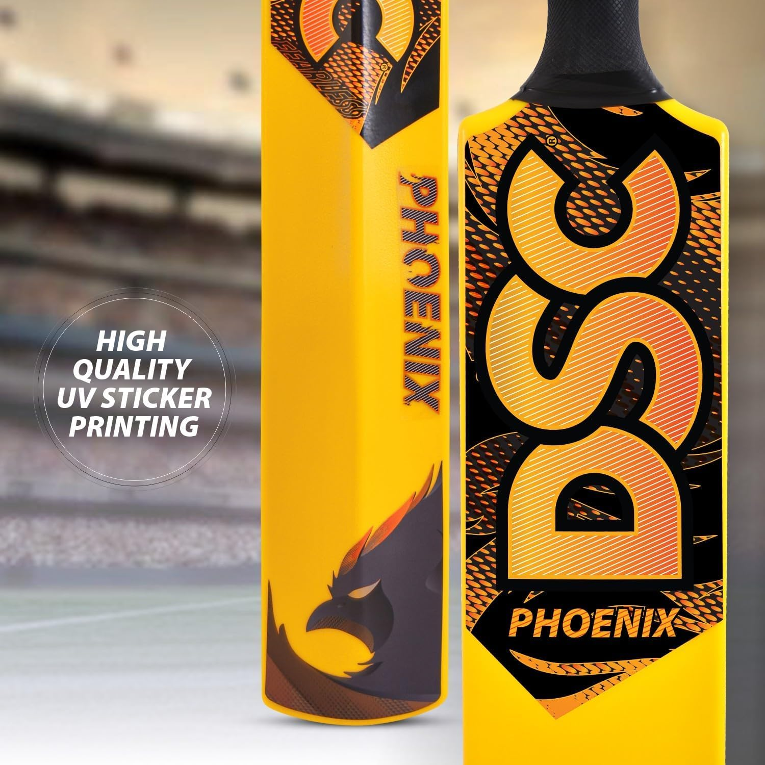 DSC Phoenix Plastic Cricket Set for Kids (Yellow, Size: 6) | Includes 4 Plastic Stumps + 2 Base + 2 Bails + 1 PVC Ball | Lightweight | Free Cover | Ready to Play | for Kids image number 4