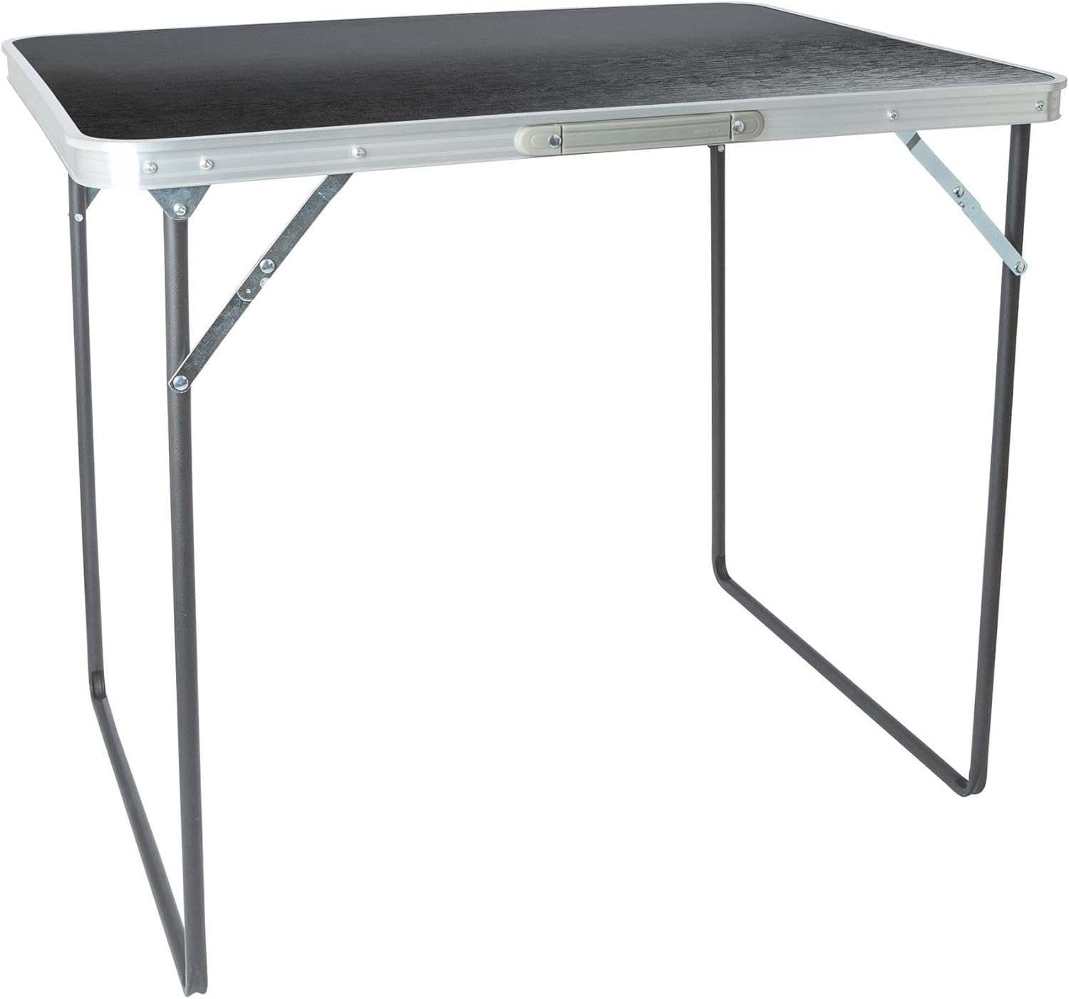 Harbour Housewares Folding Table - 80Cm X 60Cm - Black - Small Metal Trestle Tables Foldable Portable Side Table for Indoor, Outdoor, Garden, BBQ, Pinic, Dining, Camping
