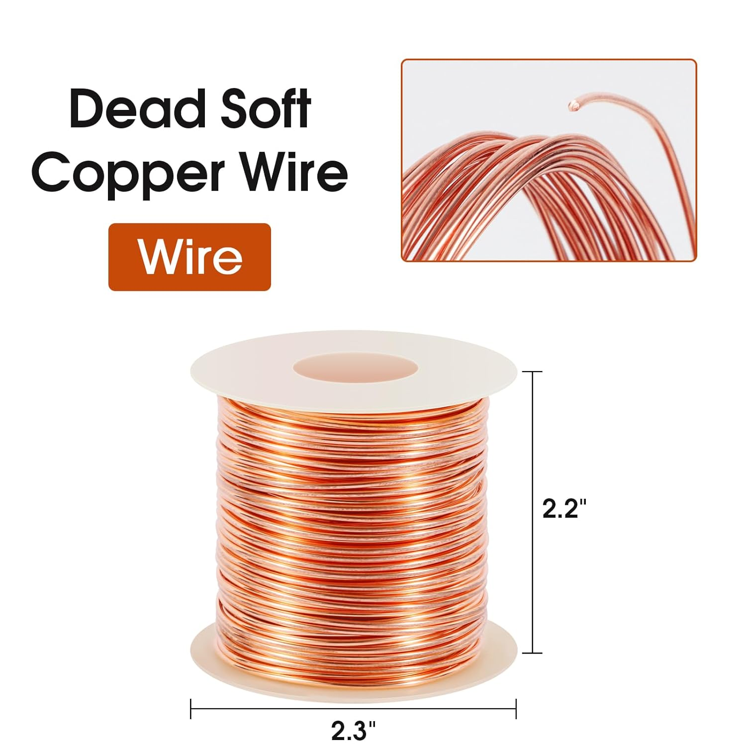 99.9% Dead Soft Copper Wire, 20 Gauge/ 0.8 Mm Diameter, 328 Feet/ 100 M, 1 Pound Spool image number 4
