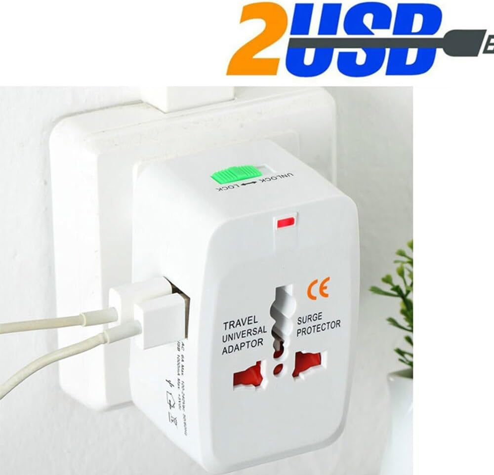 Dual USB Portable Electric Plug, JR Joyreap Power Socket Adapter International Travel Universal Charger Converter EU UK US AU