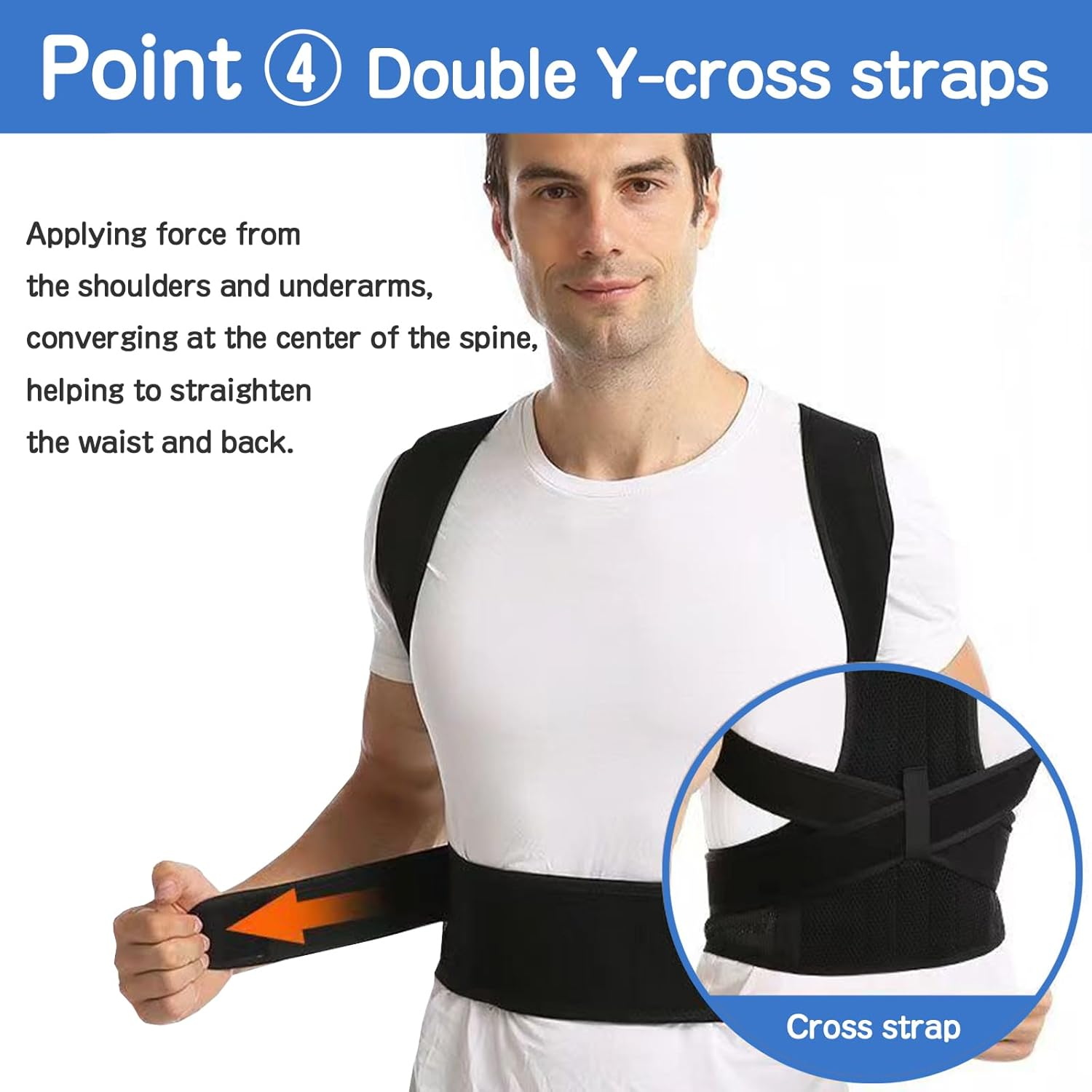 Back Brace for Man and Woman,Breathable Back Straightener,One-Piece Design,Adjustable Posture Trainer (S) image number 4