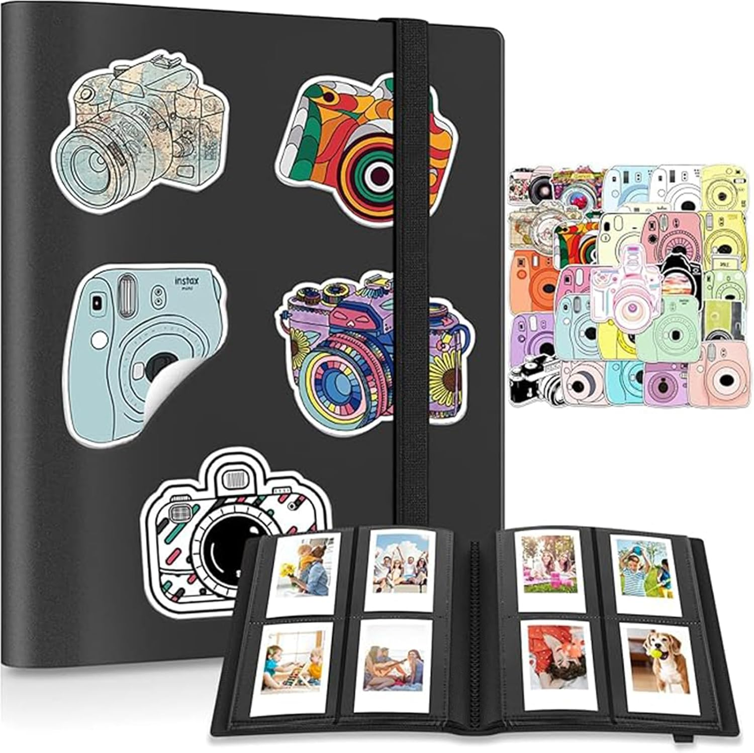 160 Pockets Mini Photo Album for Fujifilm Instax Mini Camera Polaroid Snap, Z2300, Socialmatic Instant Cameras & Zip Instant Printer, Photo Album with Stickers image number 3