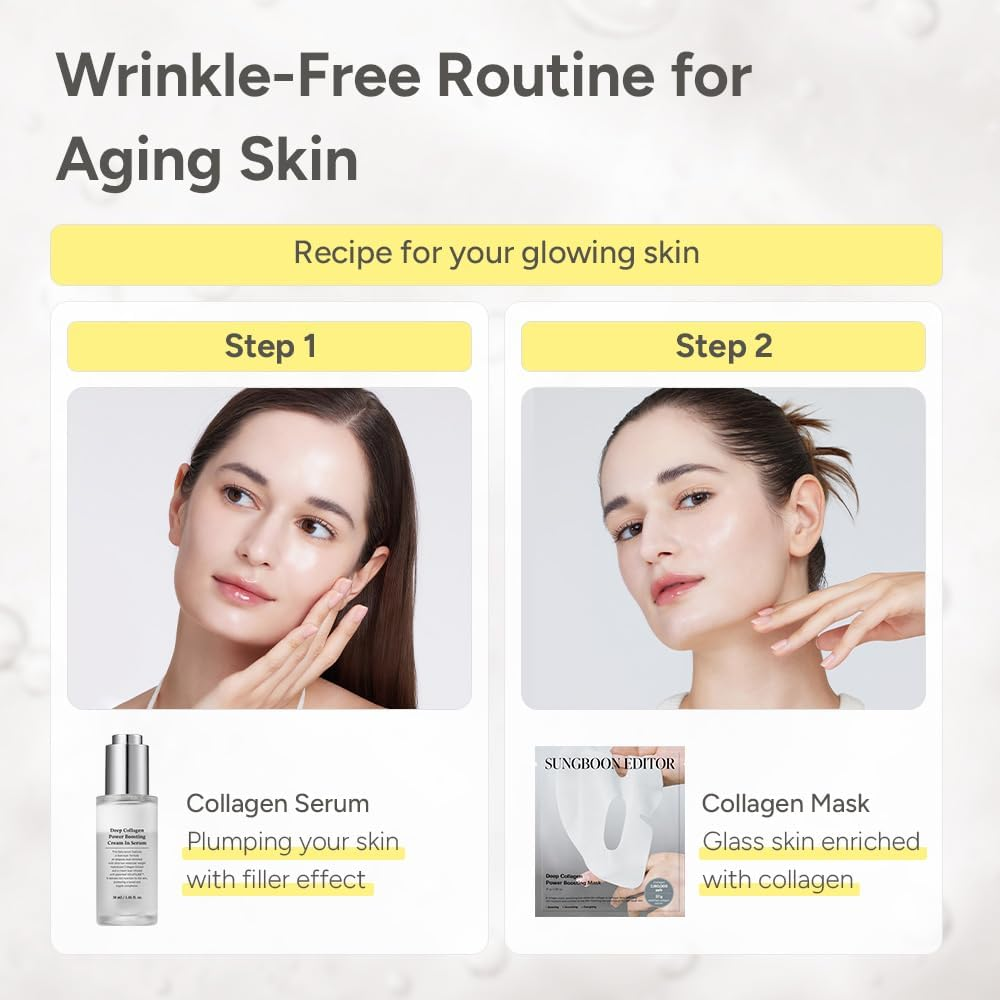 SUNGBOON EDITOR Deep Collagen Anti-Wrinkle Cream in Serum | Elasticity Improvement | Firming anti Aging Facial Ampoule Serum | Korean image number 2