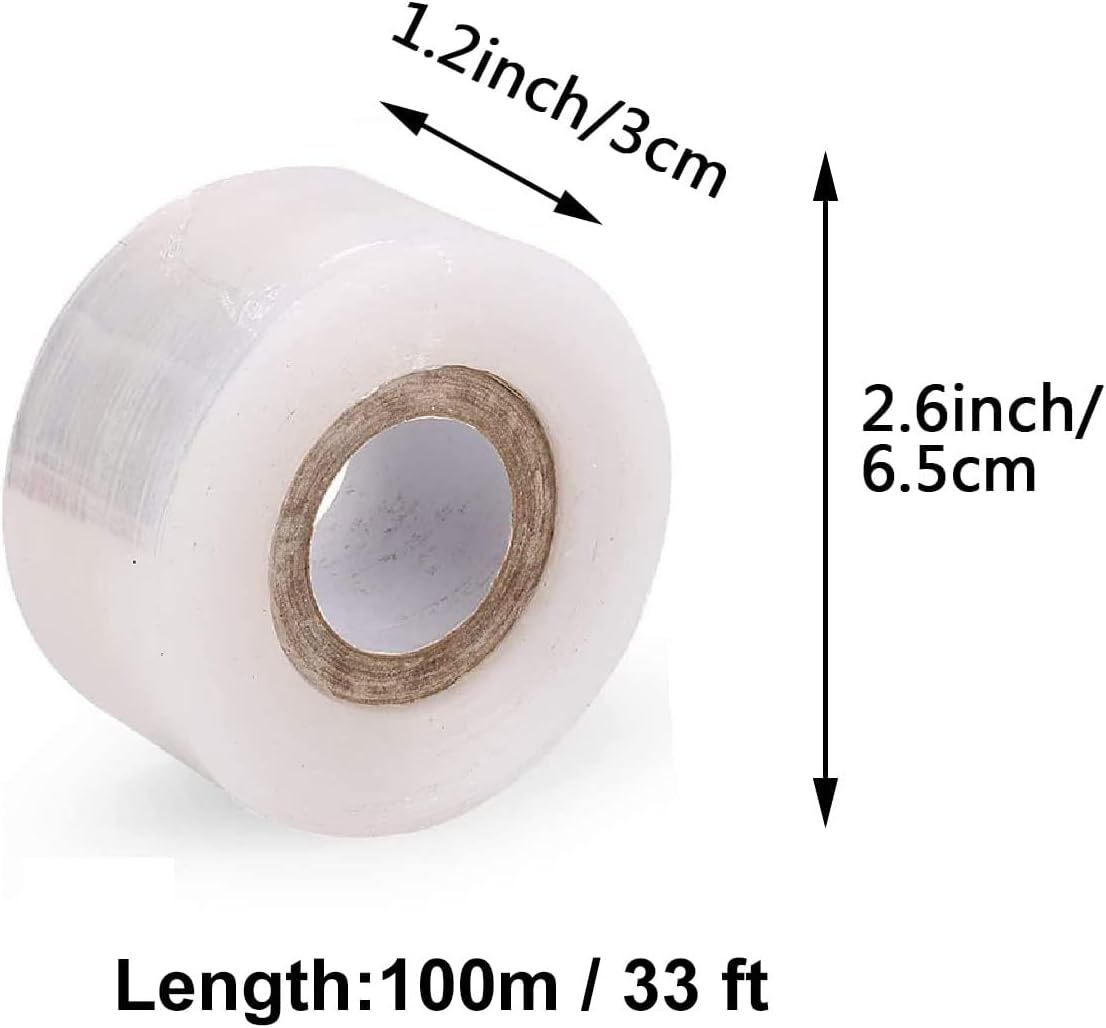 4 Pack Grafting Tape for Fruit Trees, 2 Color Stretchable Floristry Film, Plants Repair Tapes for Floral Fruit Tree and Poly Budding Tape - Green & White image number 4