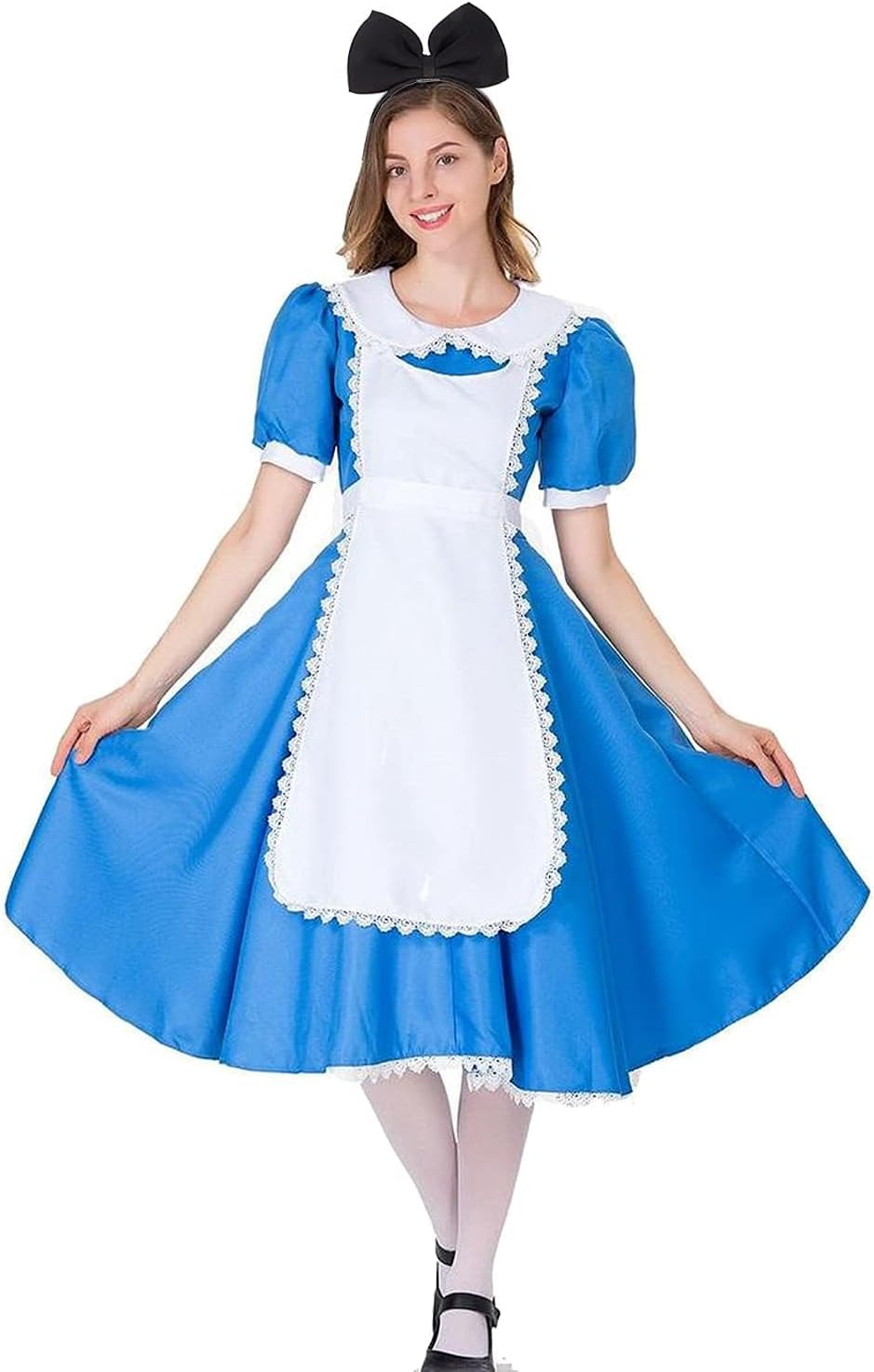 Black Bow Headband, Large Bow Design, Comfortable Fit, Daily Wear, Parties, Photo Shoots+Women, Girls, Cosplay Enthusiasts, Fashion Lovers+Stylish, Durable, Non-Slip+Alice in Wonderland Accessories(2Pcs)