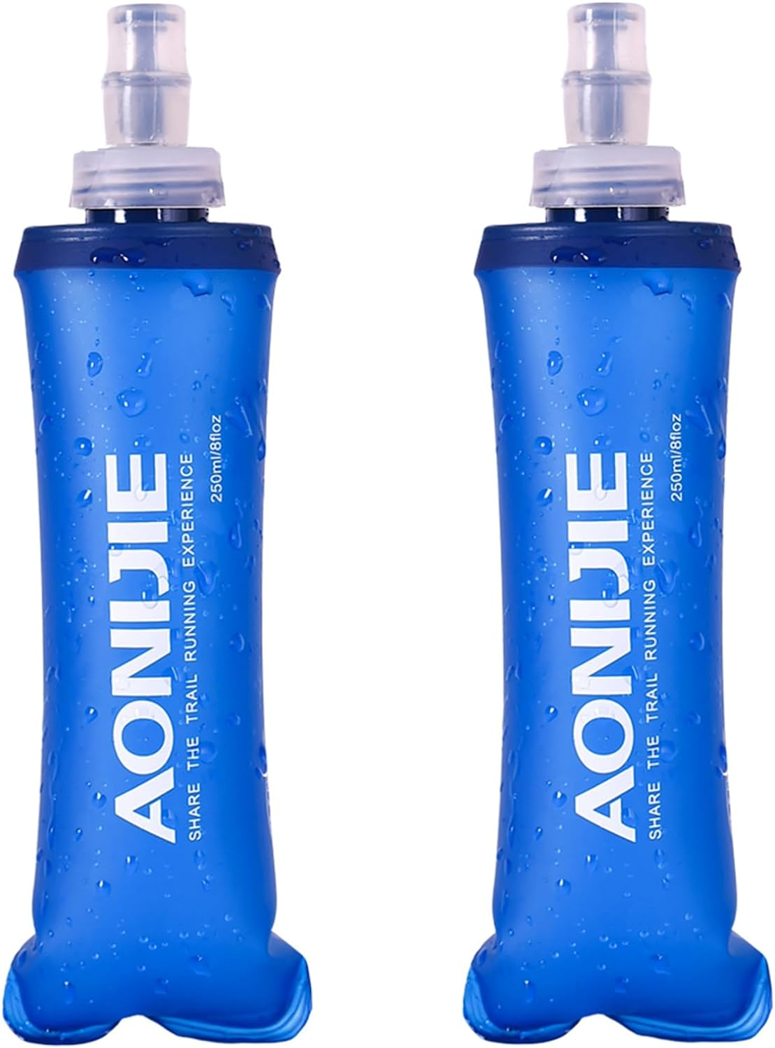 TRIWONDER TPU Soft Folding Water Bottles Bpa-Free Collapsible Flask for Hydration Pack - Ideal for Running Hiking Cycling Climbing