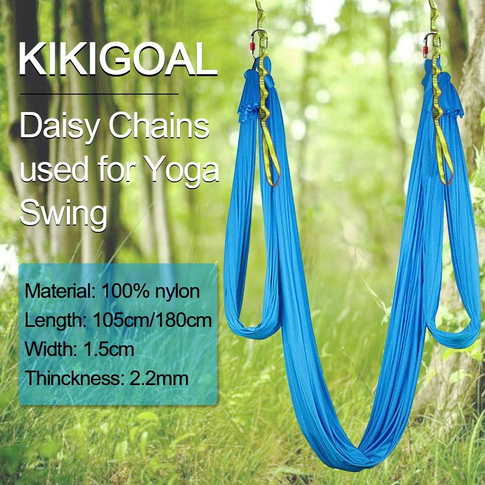 KIKIGOAL 2Pcs Safety Daisy Chains Strong Climbing Strap Adjustable Nylon Strap Rope Yoga Pilates Stretching Straps image number 4