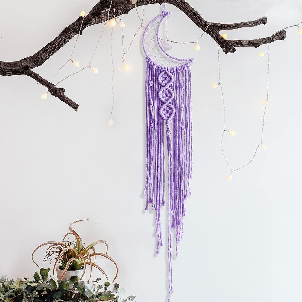 Dream Catcher, Moon Dream Catcher, Home Decor, Boho Dream Catcher, Girls Bedroom Decor Dream Catcher Wall Decor, Gifts for Teenager Girls Friends Gifts, Gifts for Women Gifts for Mom Purple - Pink image number 7