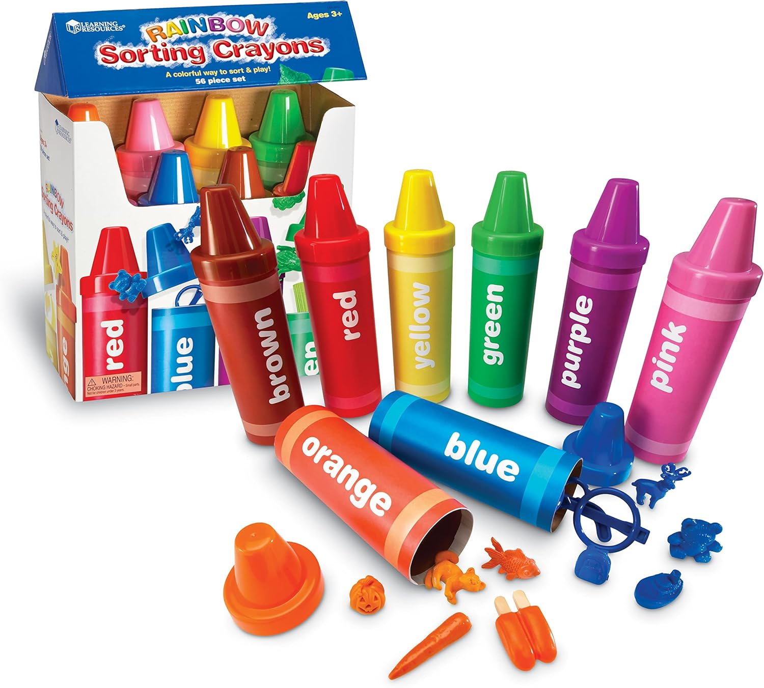 Learning Resources Rainbow Sorting Crayons, Early Recognition 56 Pieces, Ages 3+ image number 5