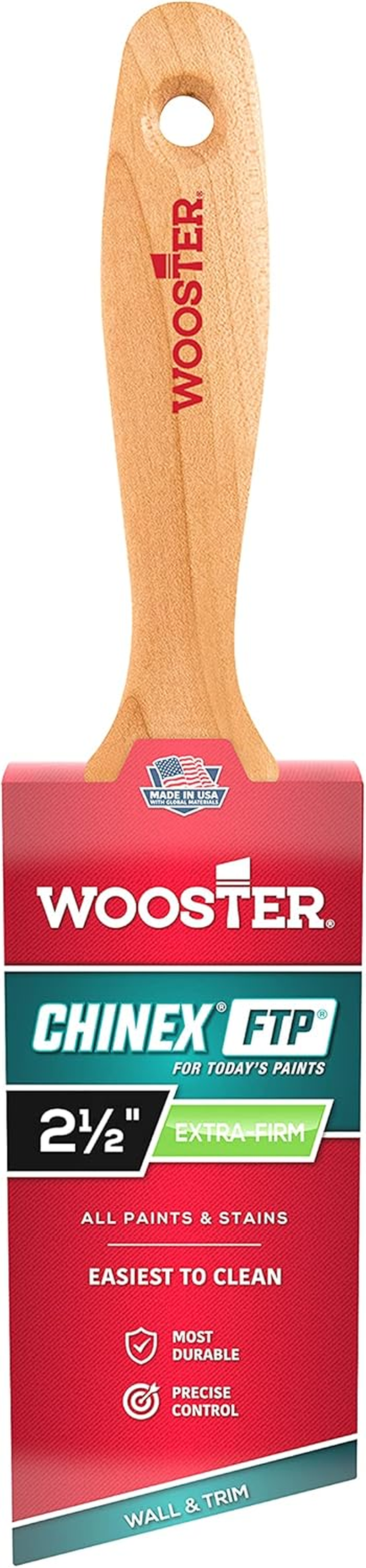 Wooster Brush 4415-2 1/2 Chinex FTP Angle Varnish Paintbrush, 2 1/2 Inch image number 1