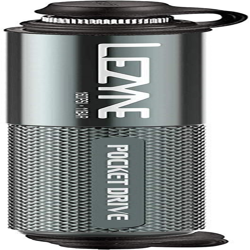 LEZYNE Pocket Drive Bicycle Hand Pump, High Pressure 160 PSI, Presta & Scharader Compatible, Compact Bike Pump