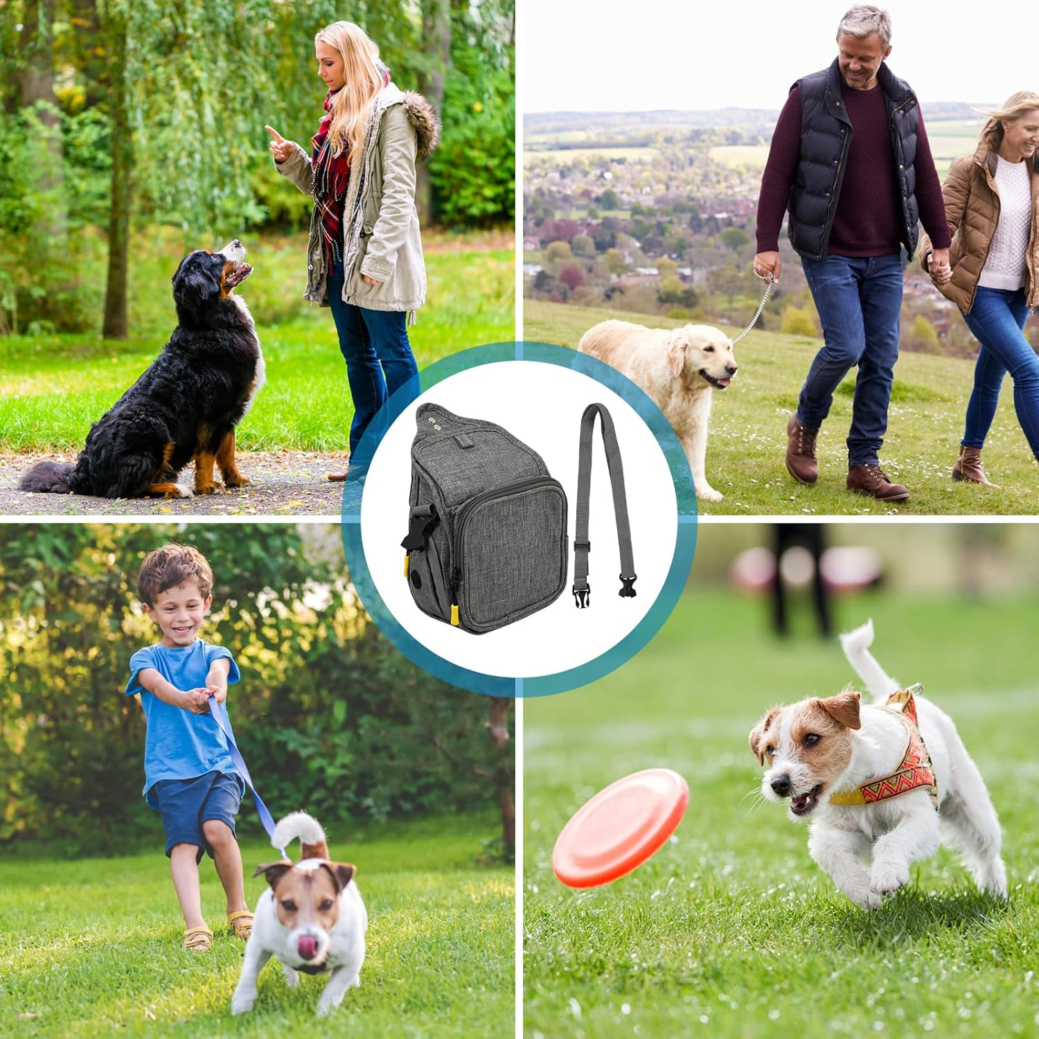 Treat Bag for Dogs, Food Bag, Dog Training, Waterproof, Pet Treat Bag with Waste Bag Dispenser for Walks, Training Sessions and Outdoor Activities image number 4