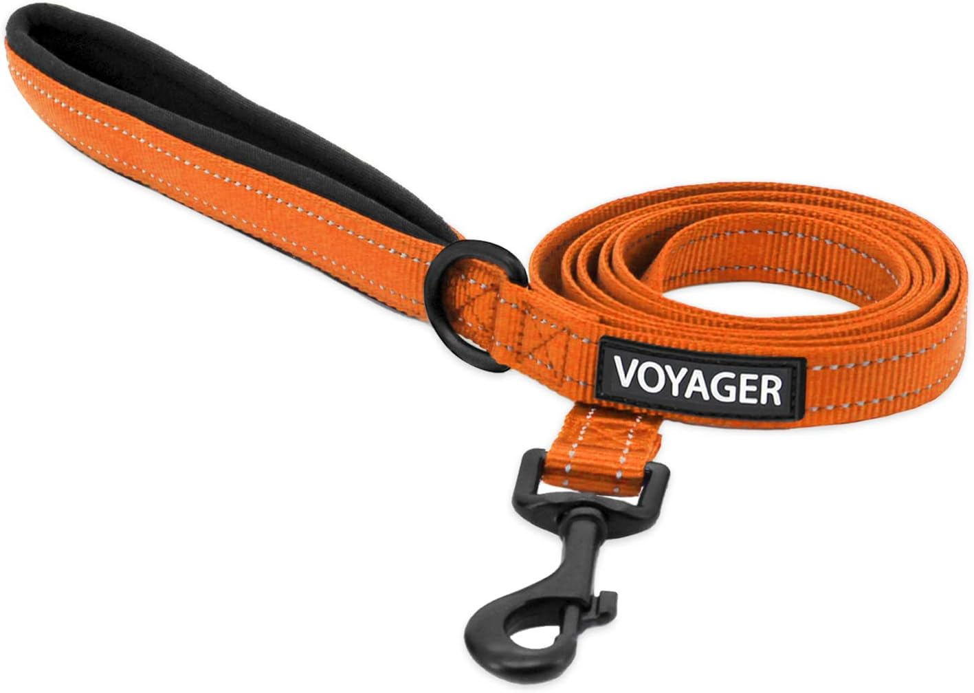 Voyager Reflective Dog Leash with Neoprene Handle, 5Ft Long, Supports Small, Medium, and Large Breed Puppies, Cute and Heavy Duty for Walking, Running, and Training - Orange (Leash), S image number 4