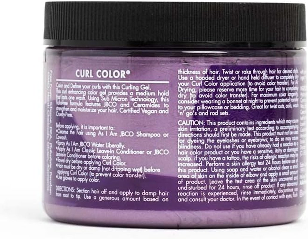 As I Am Curl Color - Passion Purple - 6 Oz - Color & Curling Gel - Temporary - Medium Hold - Vegan & Cruelty Free image number 4