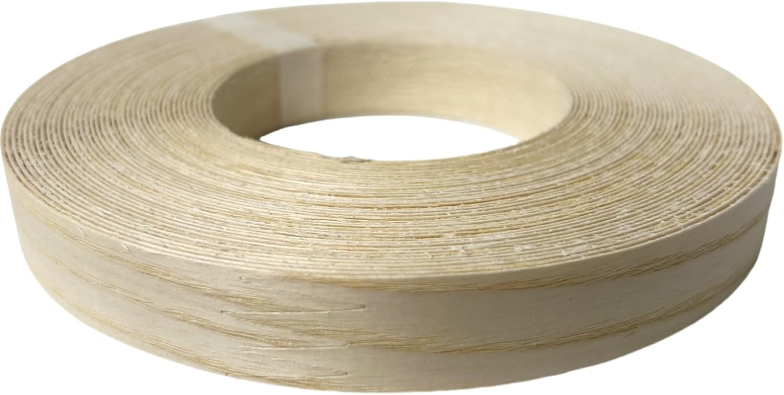 Preglued American White Ash Wood Veneer Edging, Plywood Edge Banding, Flexible Wood Tape, Iron on Easy Application Veneer Edging with Hot Melt Adhesive Back (1.9Cmx15M)