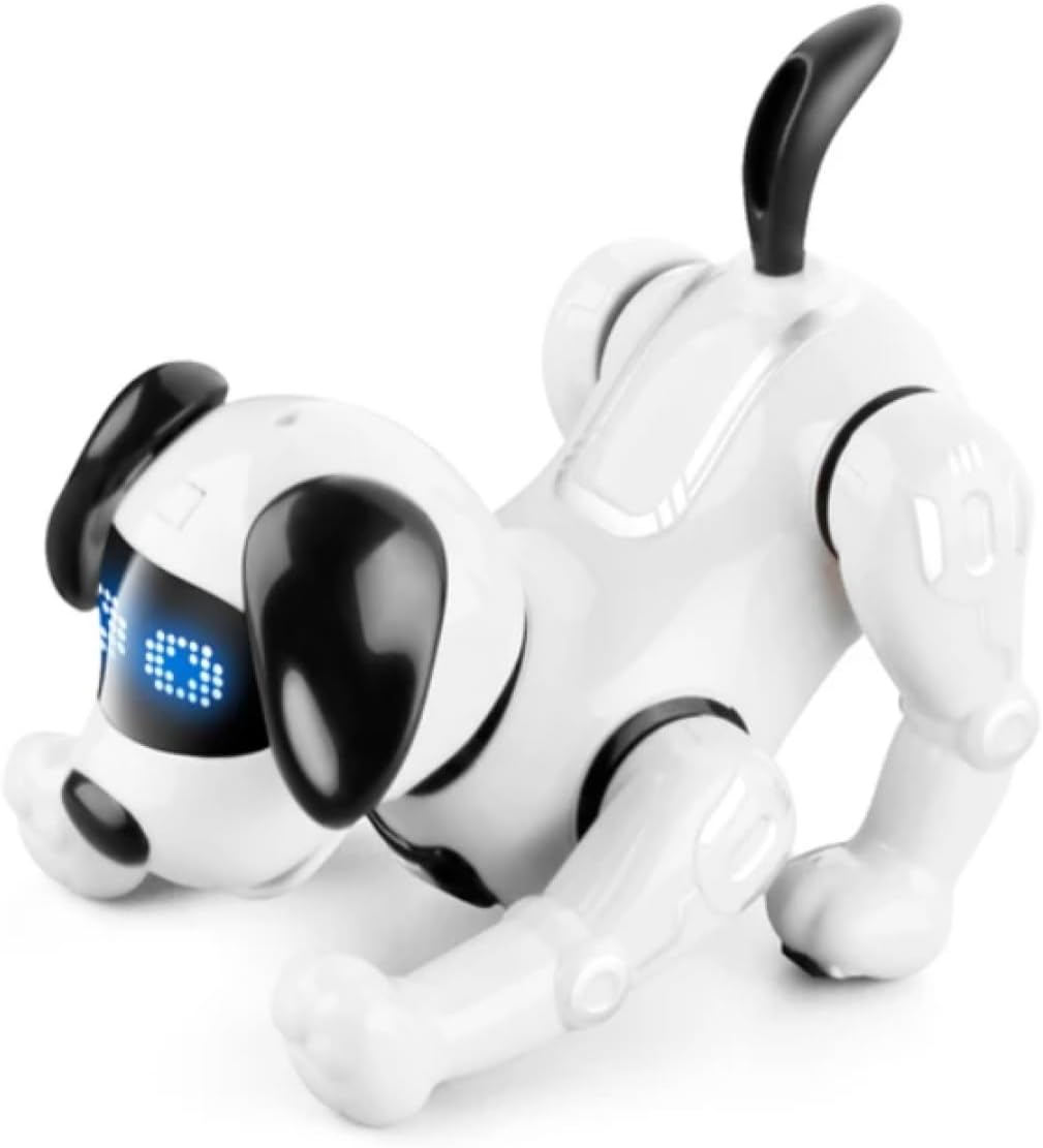 Remote Control Stunt Puppy Robot Dog Kids Toys for 5 to 12-Year Kids and Girls with Magnetic Bone Food and Bottle RC Interactive Intelligent Smart Walking Dancing Robot Toys with Light and Sound image number 2