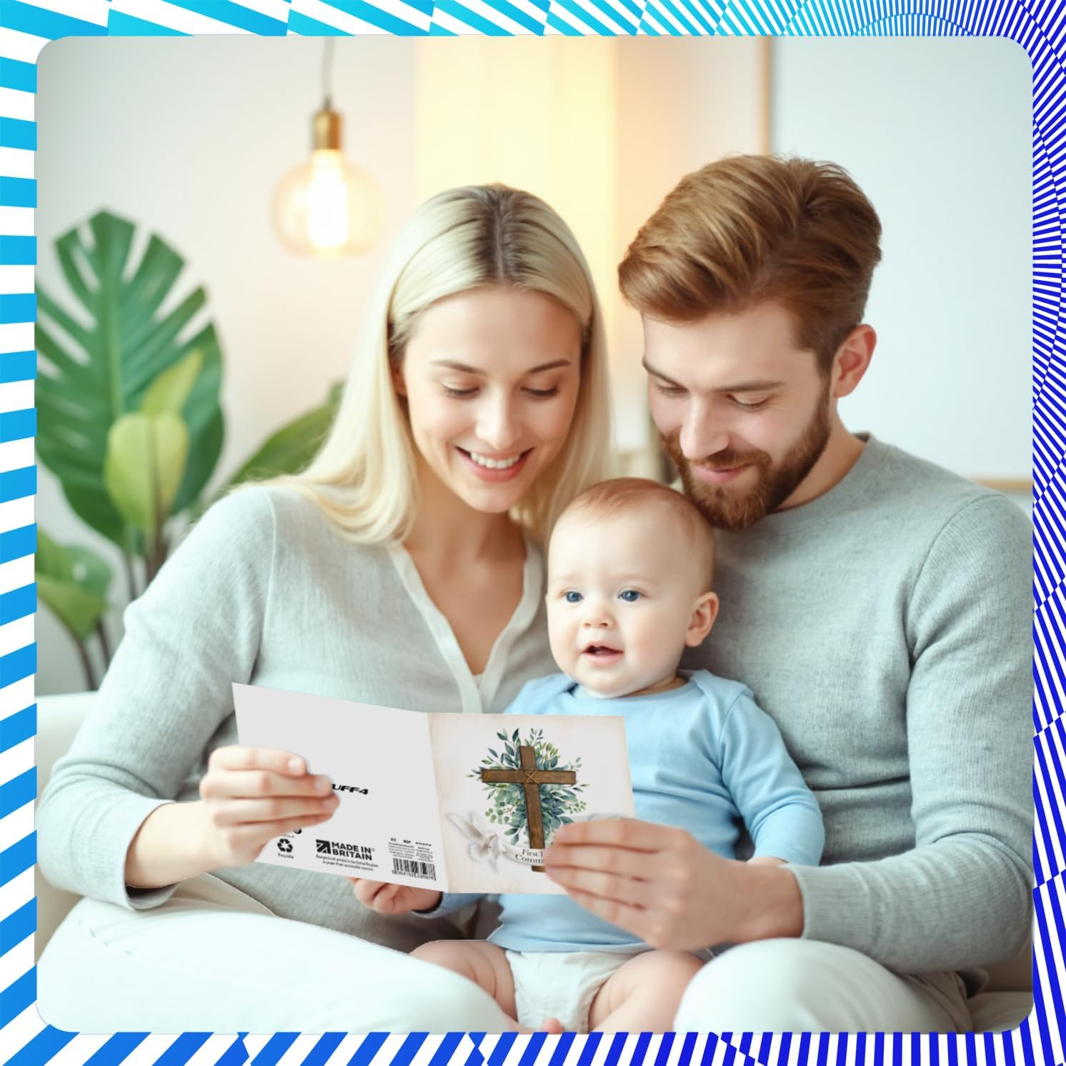 Christening Cards for Boys Girls Him Her - First Holy Communion - Congratulations Christening First Communion Gifts, 145Mm Christian Gifts Religious Greeting Cards image number 6