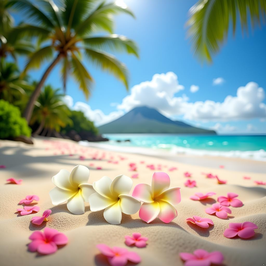 4Pcs White and Pink Hawaiian Frangipani Plumeria Clips and Barrettes Foam Head Flower Party Beach Hair Clip Hair Clips Hair Accessories Plumeria Hair Clip (7Cm) image number 4