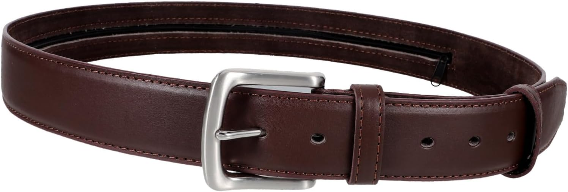 MOTHNUR Travel Security Belt Hidden Zipper Pocket Theft Wallet for Men Compartment for Valuables Brown Zipper Money Belt for Travel