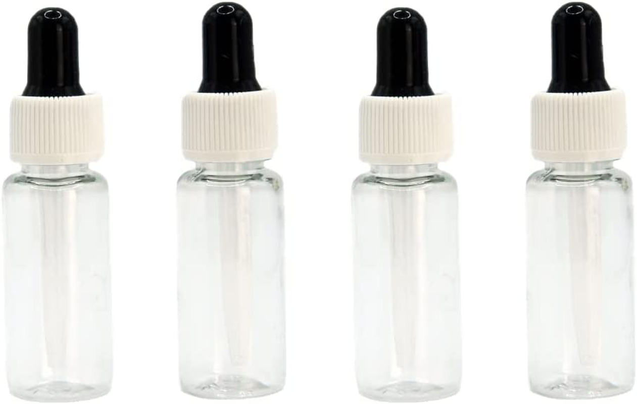 [4PCE] Krafters Korner Mini Bottle Dripper, Leak-Proof, Great for Storing Essential Oils, Perfumes, Fragrance Oils, Massage Oils, Great for Daily Use or for Travel, Can Be Fit Easily in Your Purse or Handbag and so on - Clear (8Cm)