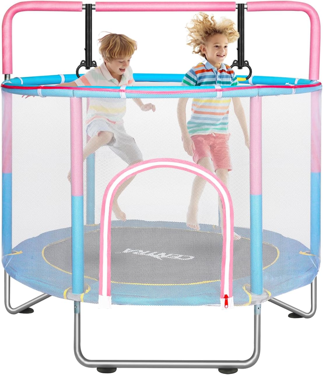 Centra 55'' Trampoline for Kids, Toddler Trampoline Indoor/Outdoor, Mini Toddler Trampoline with Enclosure Net, No-Gap Safe Design, Recreational Trampolines, Gifts for Boys and Girls, 3 Years+ image number 6