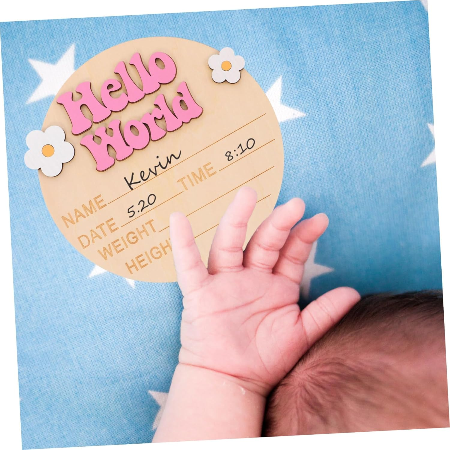 Milestone Card for Newborn Shower Announcement Sign Name Plate Decorative image number 4